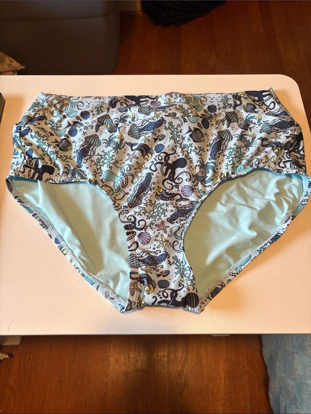 Modcloth Sea Life Print Bikini Briefs in Light Blue and Navy